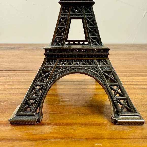 Vintage Eiffel Tower Souvenir | 7.25" Metal Paris Figurine | French Decor - Picture 13 of 14